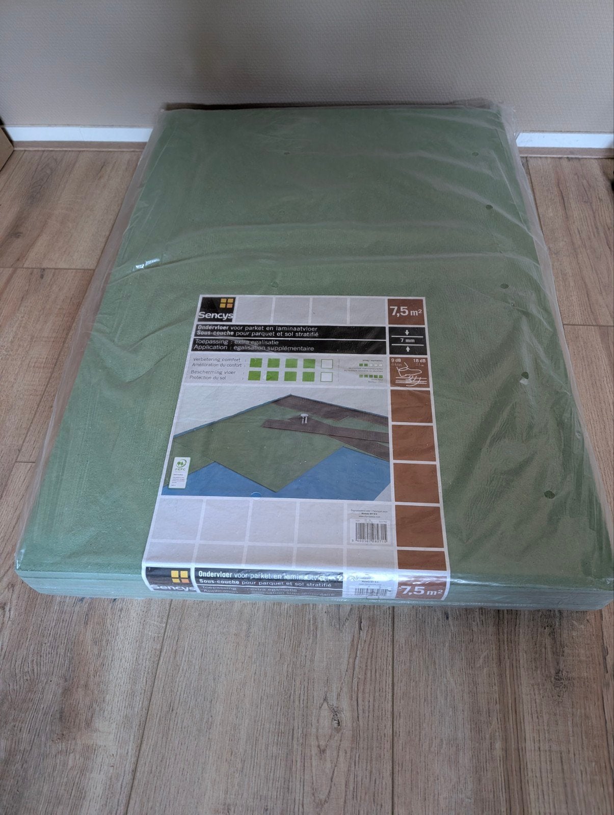 Sencys ondervloer voor parket en laminaatvloer 7mm, Doe-het-zelf en Verbouw, Overige materialen, 30 cm of meer, 50 tot 150 cm