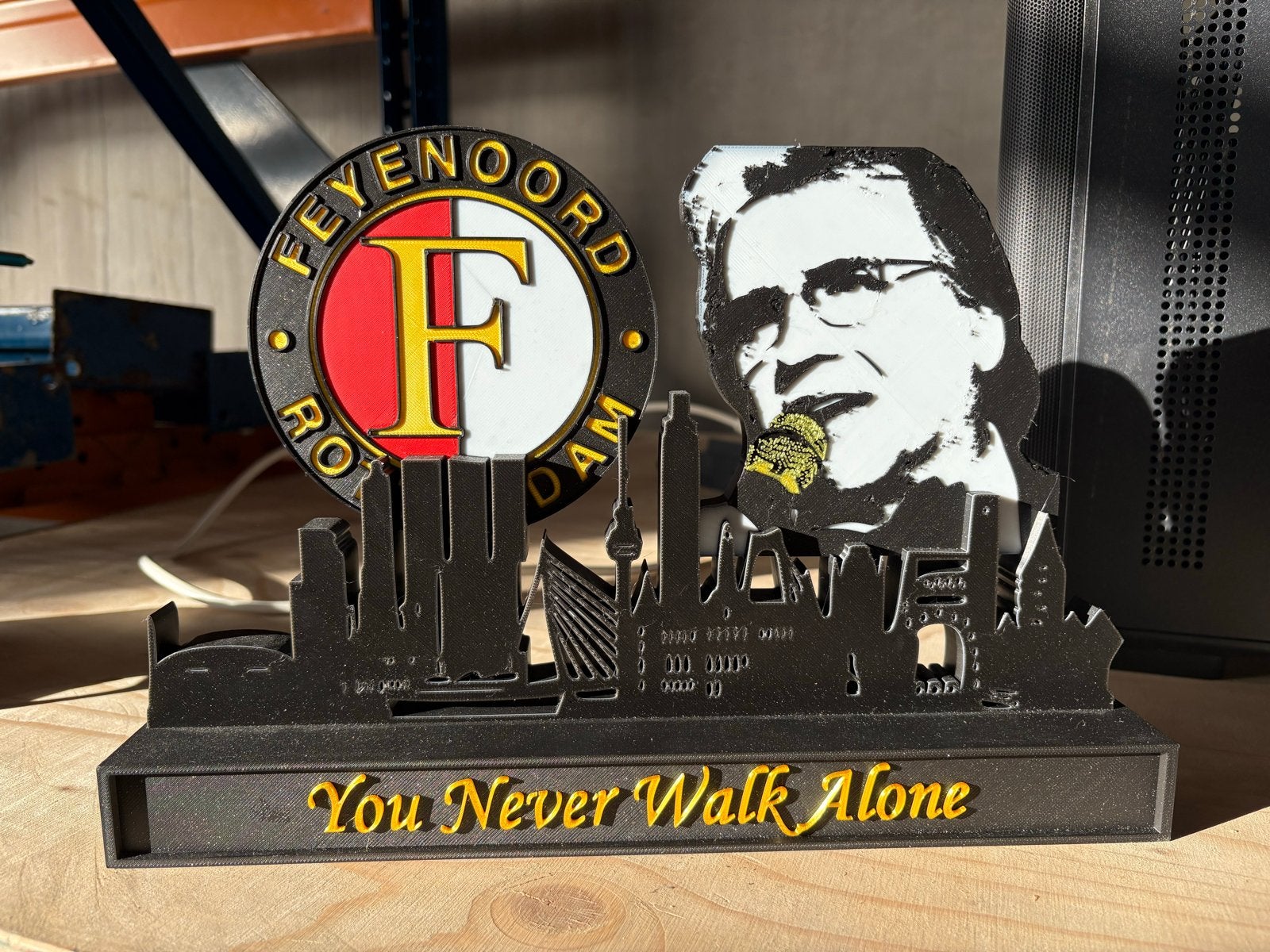 Uniek 3D-geprint Feyenoord decoratiestuk, Meerkleurig, Verzenden, Overige stijlen, Nieuw
