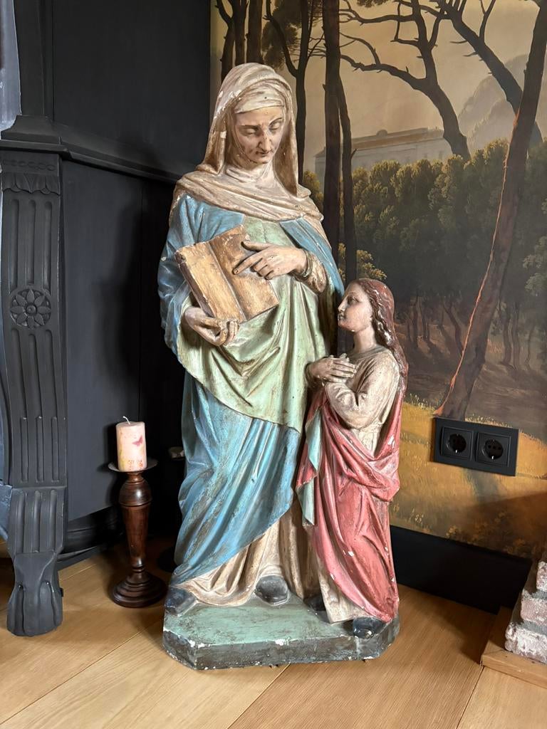 Heilig sint Anna beeld met maria gips, Ophalen of Verzenden