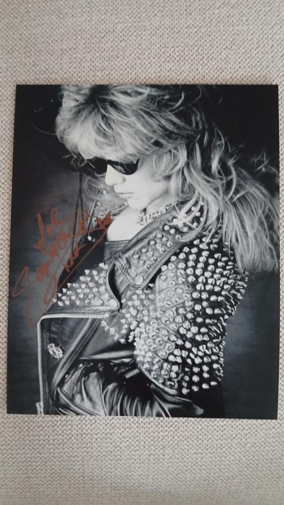 Gesigneerde foto van Samantha Fox, Ophalen of Verzenden, Zo goed als nieuw, Foto of Kaart, Gesigneerd