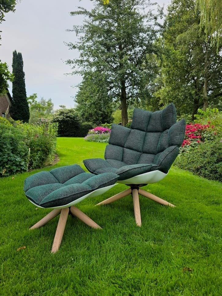 B&B Italia Husk H3G fauteuil + Ottoman design Urquiola nieuw, Ophalen of Verzenden