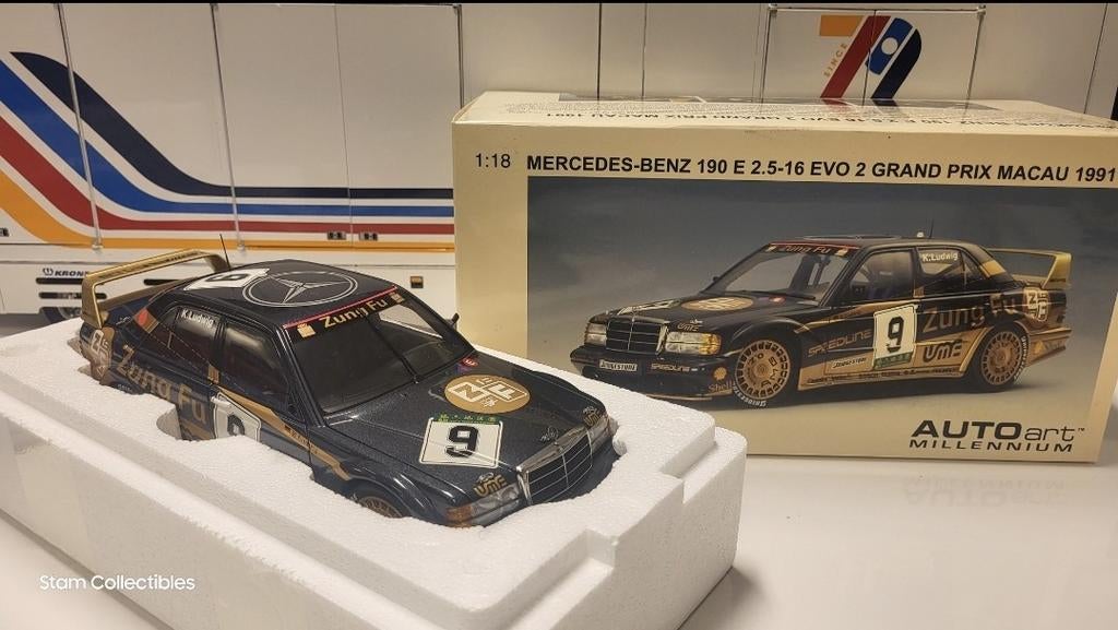 AUTOart Millennium Mercedes-Benz 190E 2.5 16V Evo2 Zung-Fu, Autoart, Ophalen of Verzenden, Zo goed als nieuw