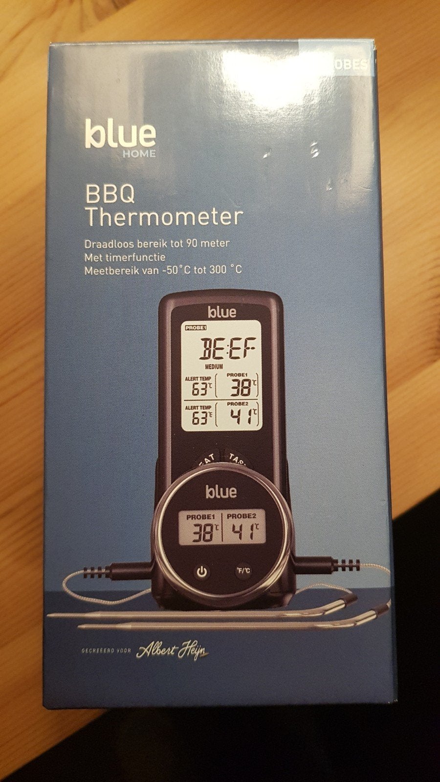 Professionele Draadloze BBQ & Keuken Thermometer, Ophalen of Verzenden, Nieuw, Blue Home