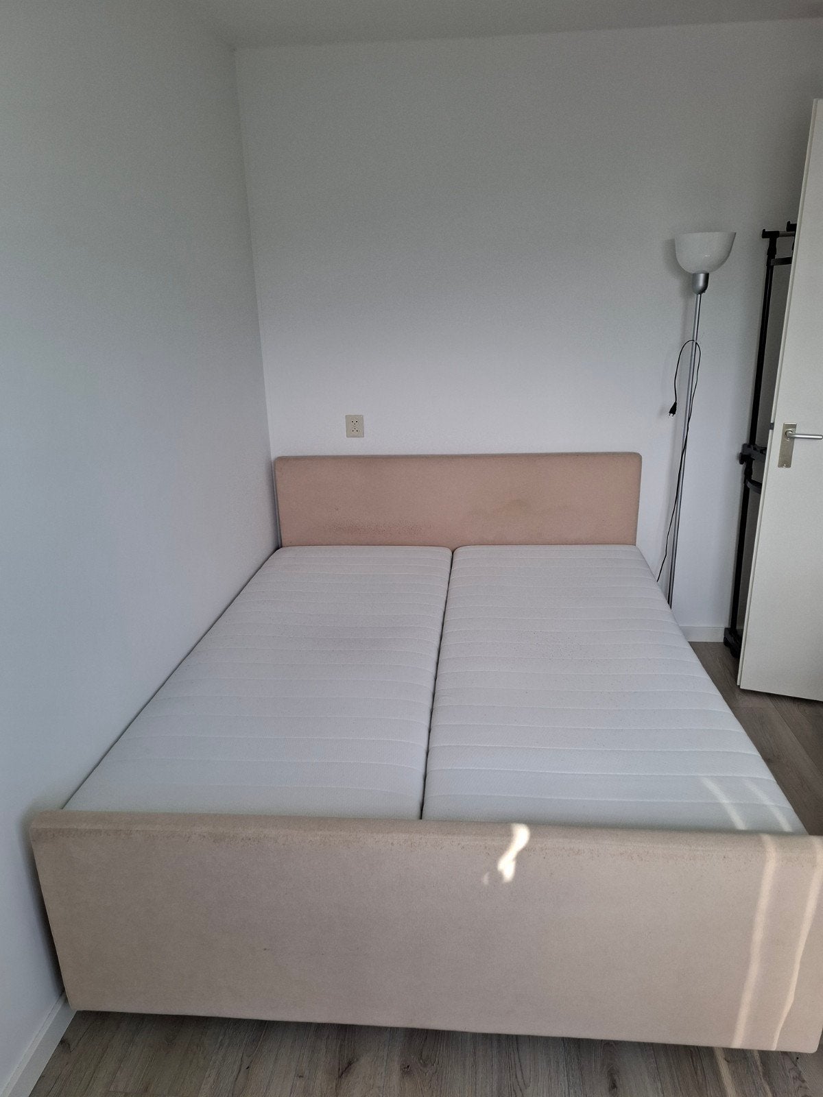 Boxspring met matras 160x200, Ophalen, Overige materialen, Gebruikt, Tweepersoons