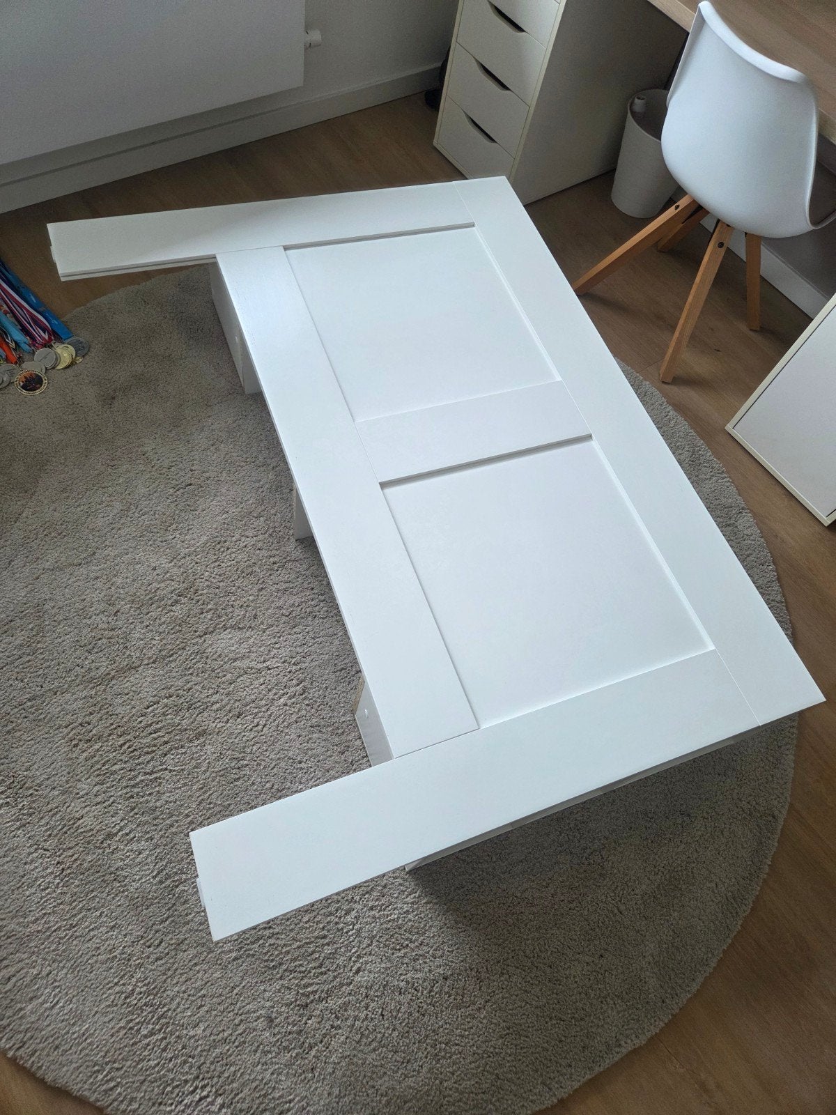IKEA BRIMNES Hoofdeinde met opbergruimte, wit, 140 cm, Ophalen, Wit, Tweepersoons, 140 cm