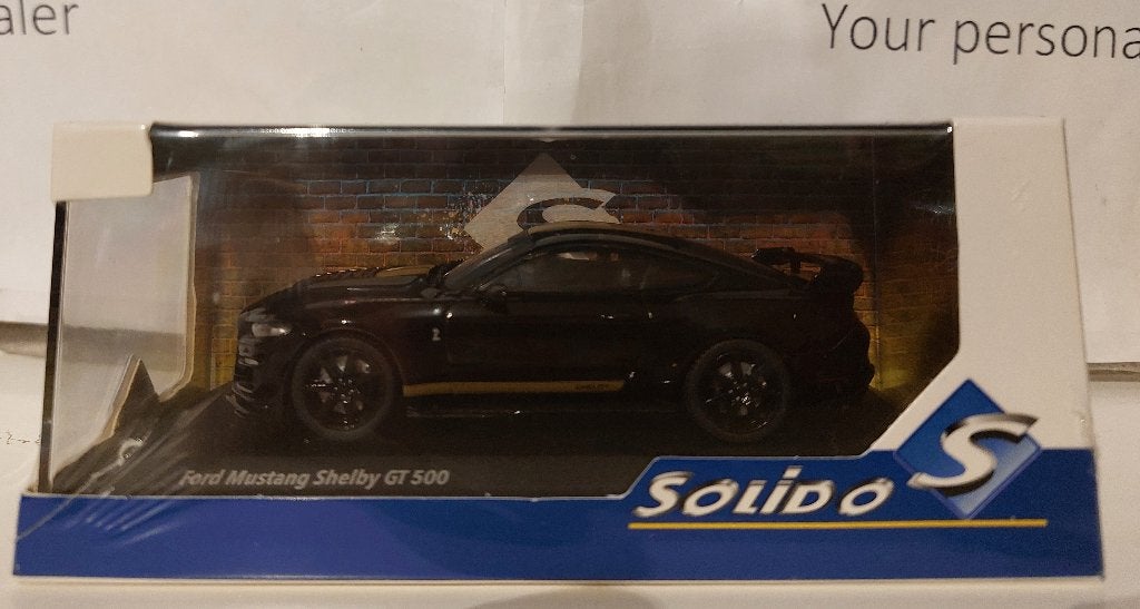 Solido 1:43 Ford Mustang Shelby GT 350 Fast Track 2020 zwart, Ophalen of Verzenden, Nieuw, Auto, Solido