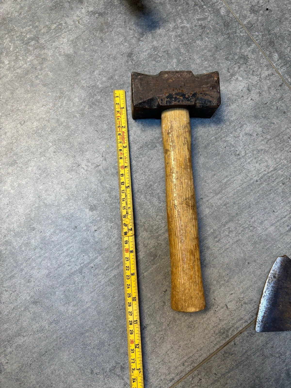 Moker met houten steel - Gebruikt, Ophalen of Verzenden, Gebruikt, Hamer
