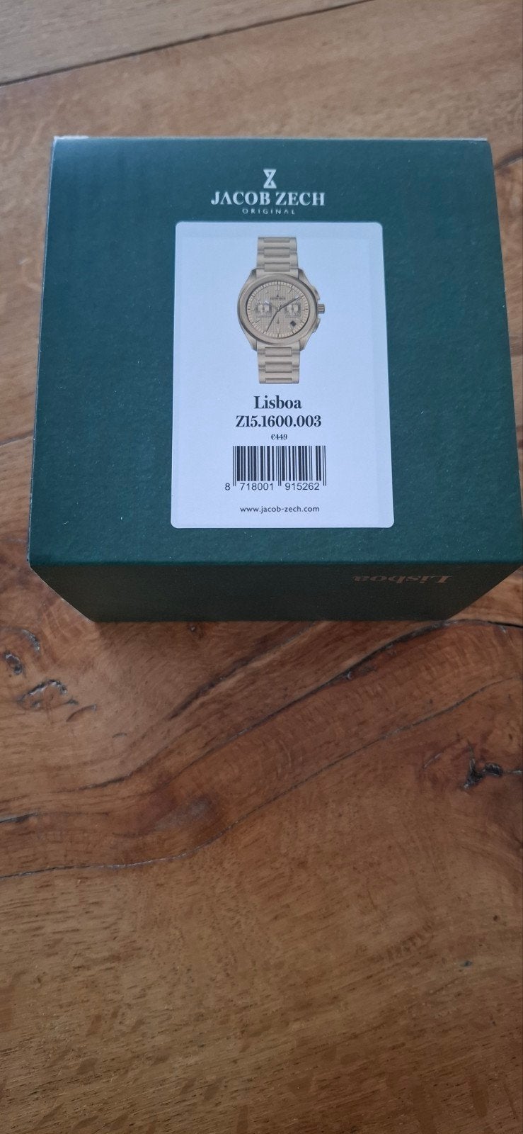 Jacob Zech Original Lisboa Herenhorloge Goud Chronograaf, Ophalen, Zo goed als nieuw, Overige merken