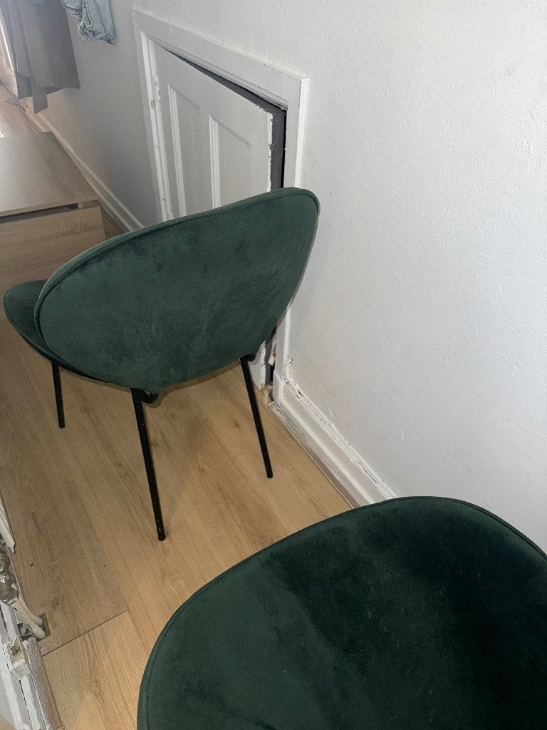 4x Donkergroen eetstoel, Ophalen, Gebruikt, Overige kleuren, Vier