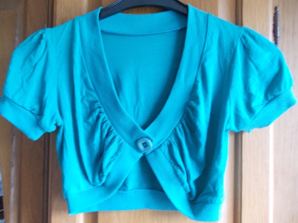 Leuke bolero/vest met korte mouw, maat S., Kleding | Dames, Ophalen, Zo goed als nieuw, Maat 36 (S), Groen