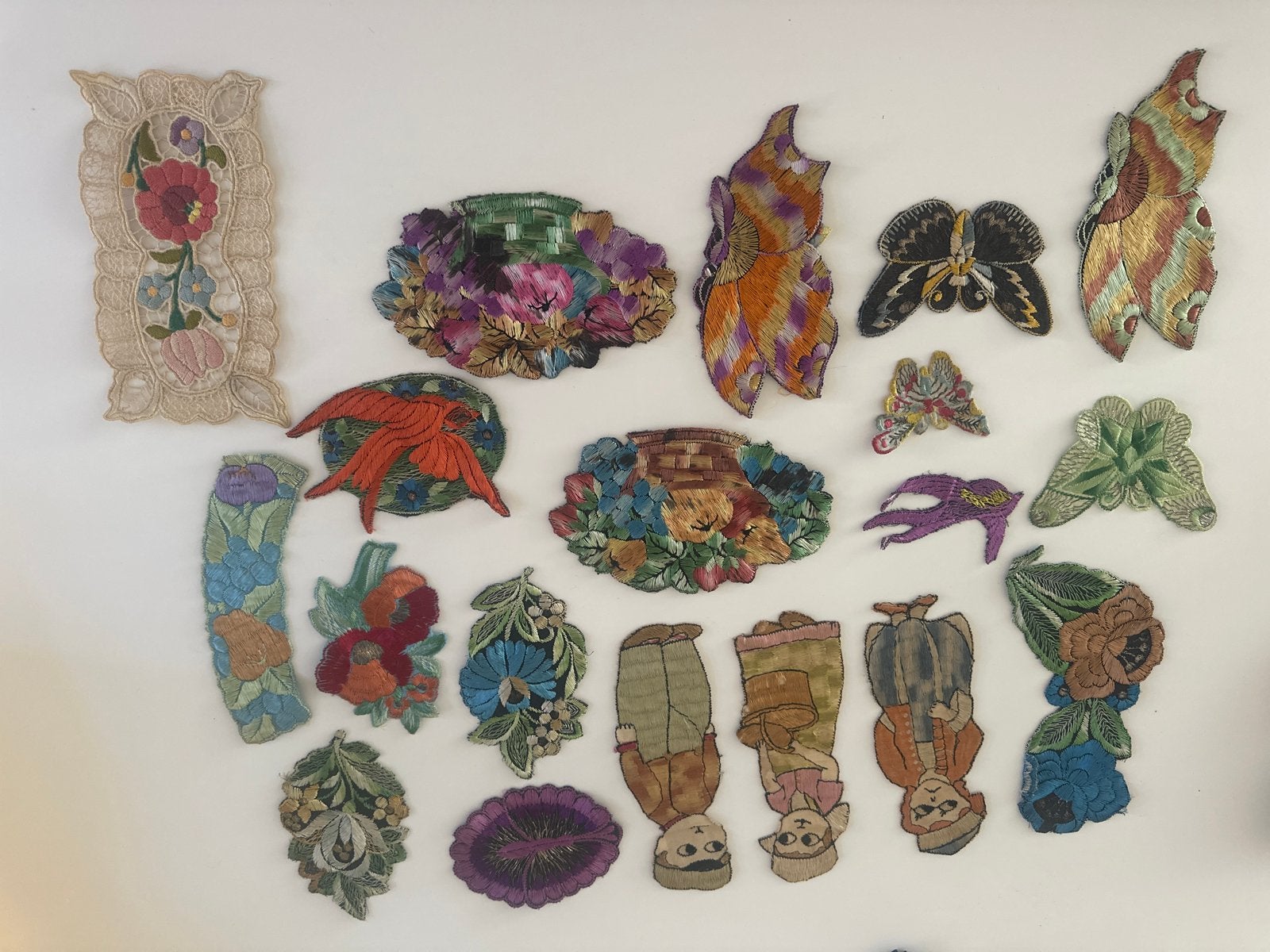 Vintage Borduurapplicaties - Diverse Motieven, Ophalen, Gebruikt, Handborduren, Onderdeel of Toebehoren