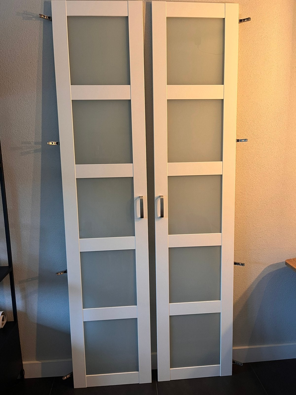 2x wit/transparante Ikea Bersbo deuren 229x50 cm, Huis en Inrichting, Kasten | Kledingkasten, Ophalen, Overige materialen, 200 cm of meer