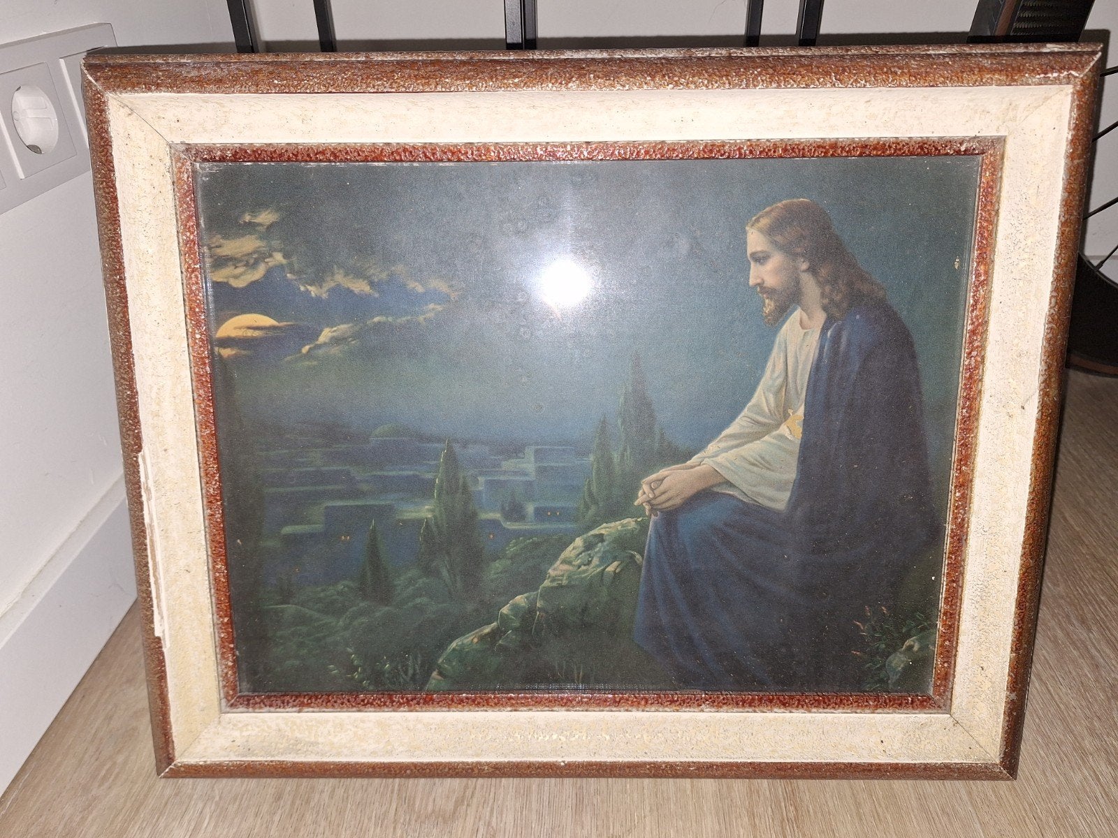 Christus ingelijst religieuze kunst, Antiek en Kunst, Ophalen of Verzenden