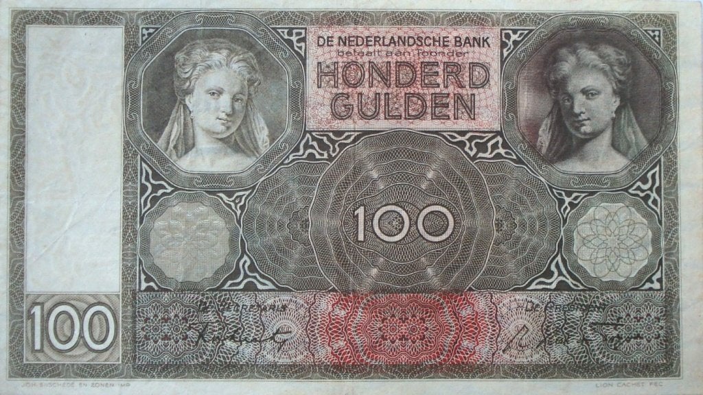 Nederland 100 gulden 1944 (PL97.d2.a) (HV074060), Postzegels en Munten, Ophalen of Verzenden, 100 gulden, Los biljet