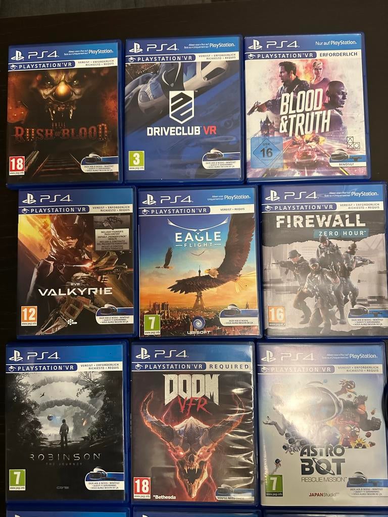PlayStation VR set met 13 games met Twee controllers, Spelcomputers en Games, Virtual Reality, Ophalen of Verzenden, Zo goed als nieuw