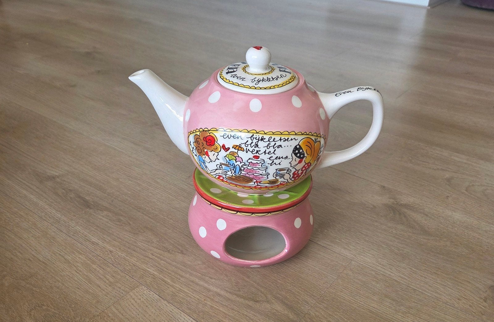 Blond Amsterdam theepot met theelicht, Antiek en Kunst, Ophalen