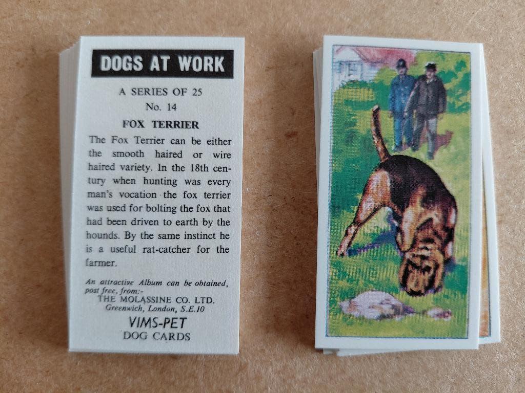 Dogs at Work complete set 25 trade cards honden Vims 1971, Ophalen, Zo goed als nieuw