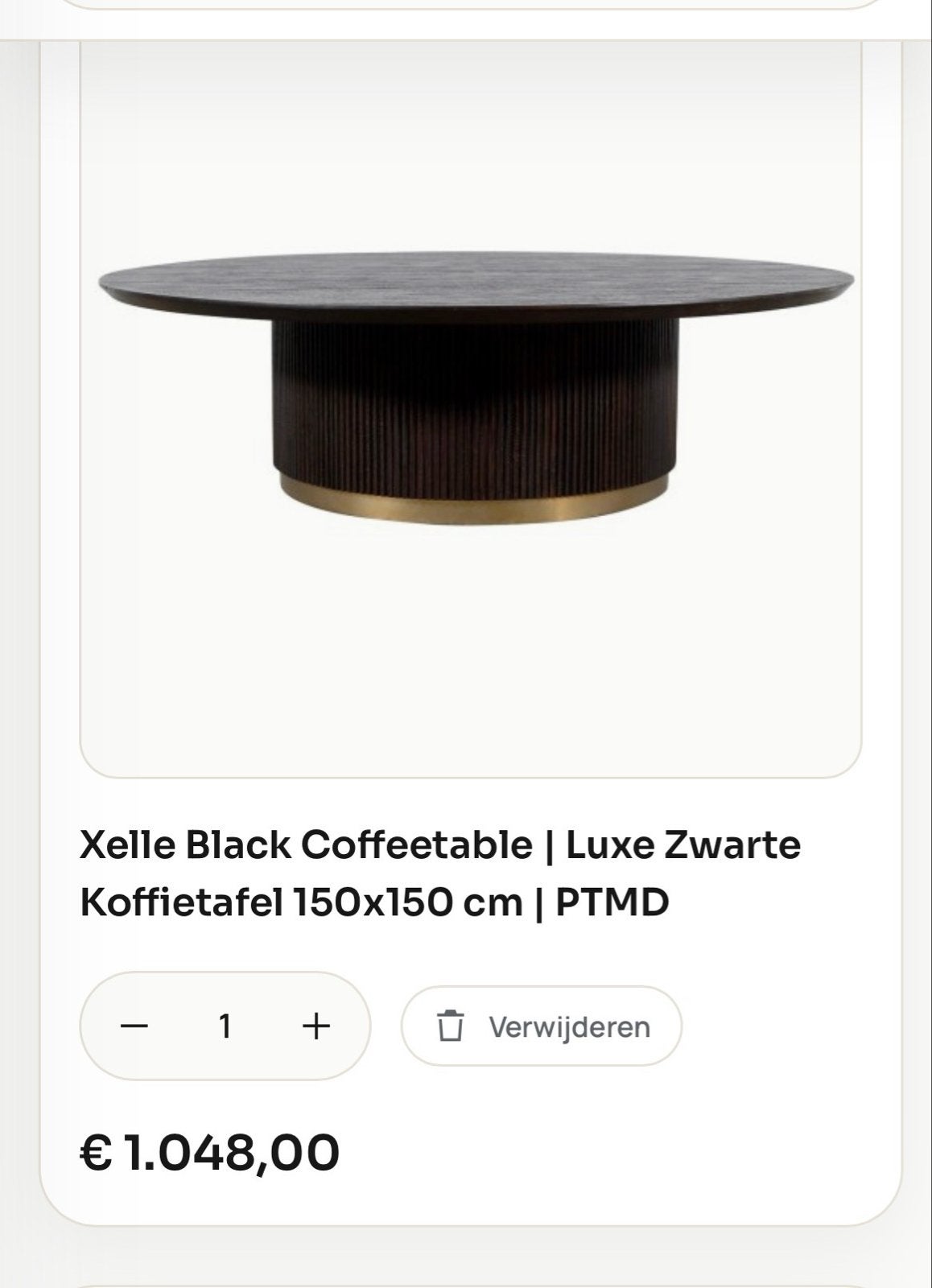 Xelle Black Coffeetable | Luxe Zwarte Koffietafel 150x150 cm, Ophalen, 150 tot 200 cm, Rond, Nieuw