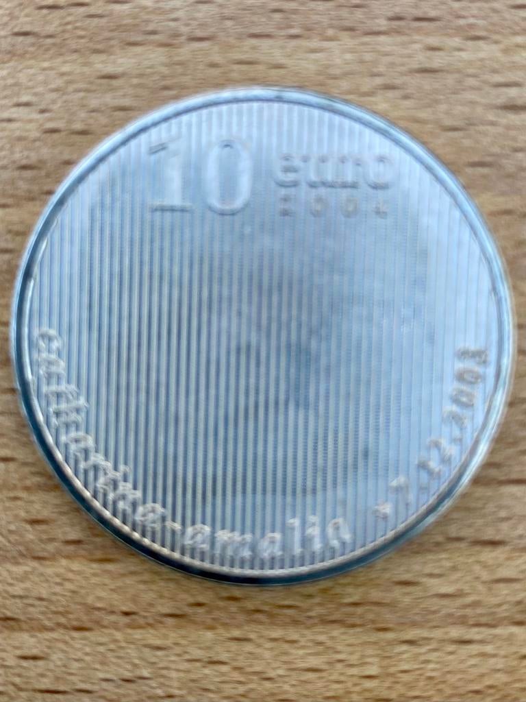 Zilveren €10 munt Amalia (2004), Postzegels en Munten, Munten | Nederland, Ophalen of Verzenden, Koningin Beatrix, Euro's, Zilver