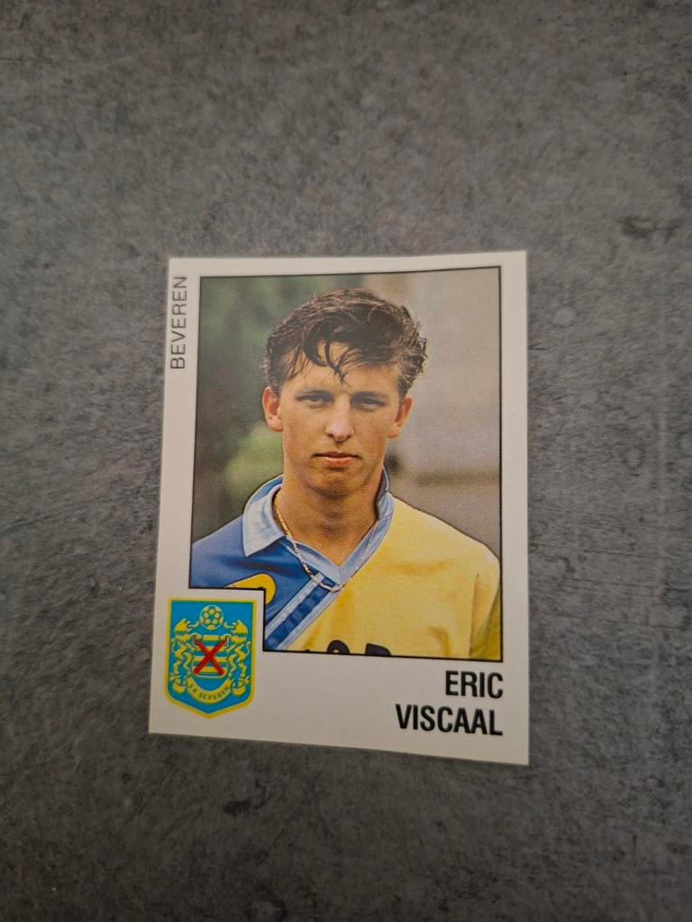 Panini sticker Voetbal 89. Speler Eric Viscaal Beveren., Verzenden, Zo goed als nieuw, Sticker