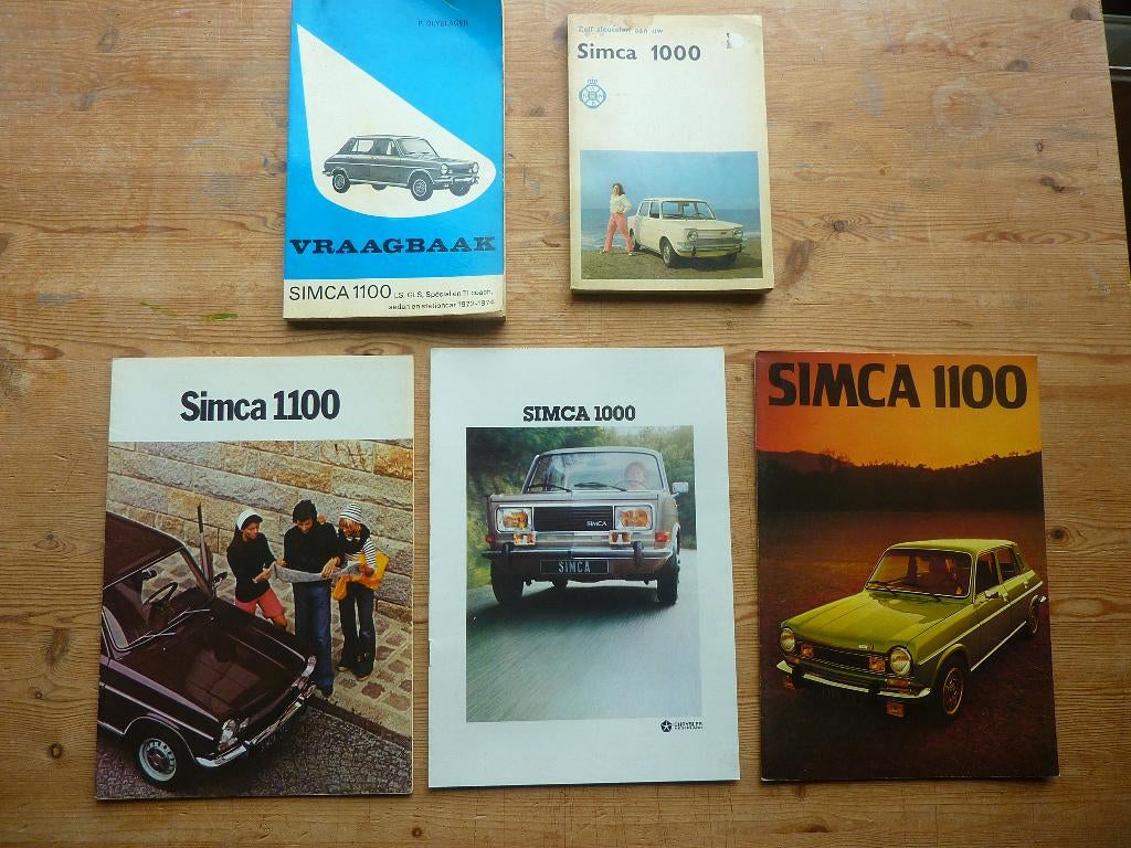 Simca 1000, 1100 brochures, Zelf sleutelen - Vraagbaak, Gelezen, Diverse auteurs, Ophalen of Verzenden, Overige merken