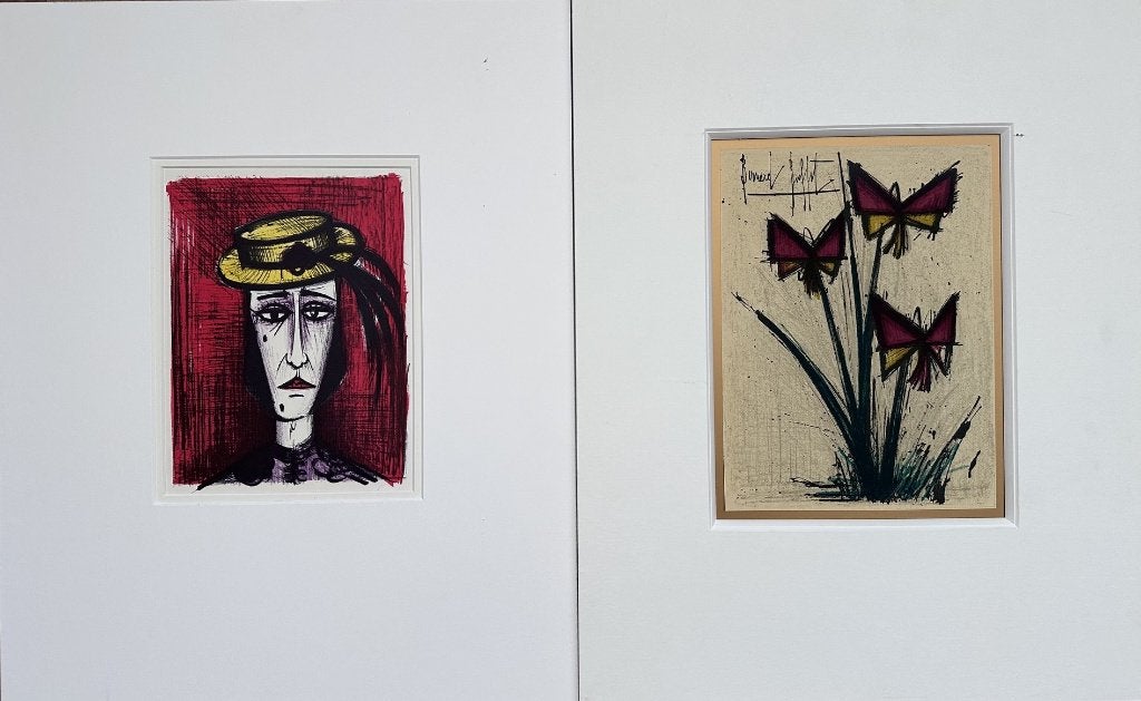 Bernard Buffet 2 stuks, Antiek en Kunst, Met passe-partout, Ophalen of Verzenden