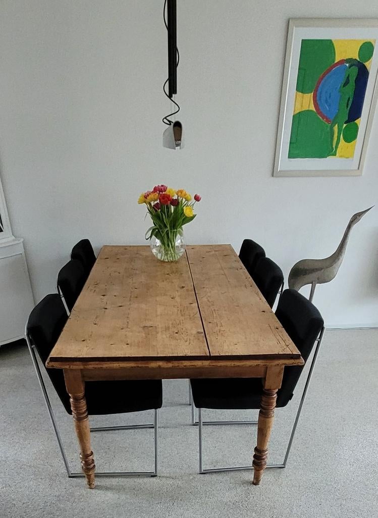 Antieke grenen eettafel, Ophalen