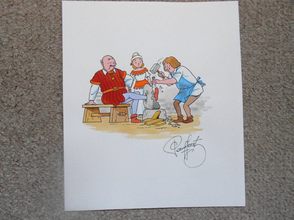 Suske en Wiske - Lambik blok aan been - originele tek Geerts, Eén stripboek, Ophalen of Verzenden, Nieuw, Willy Vandersteen / Paul Geerts