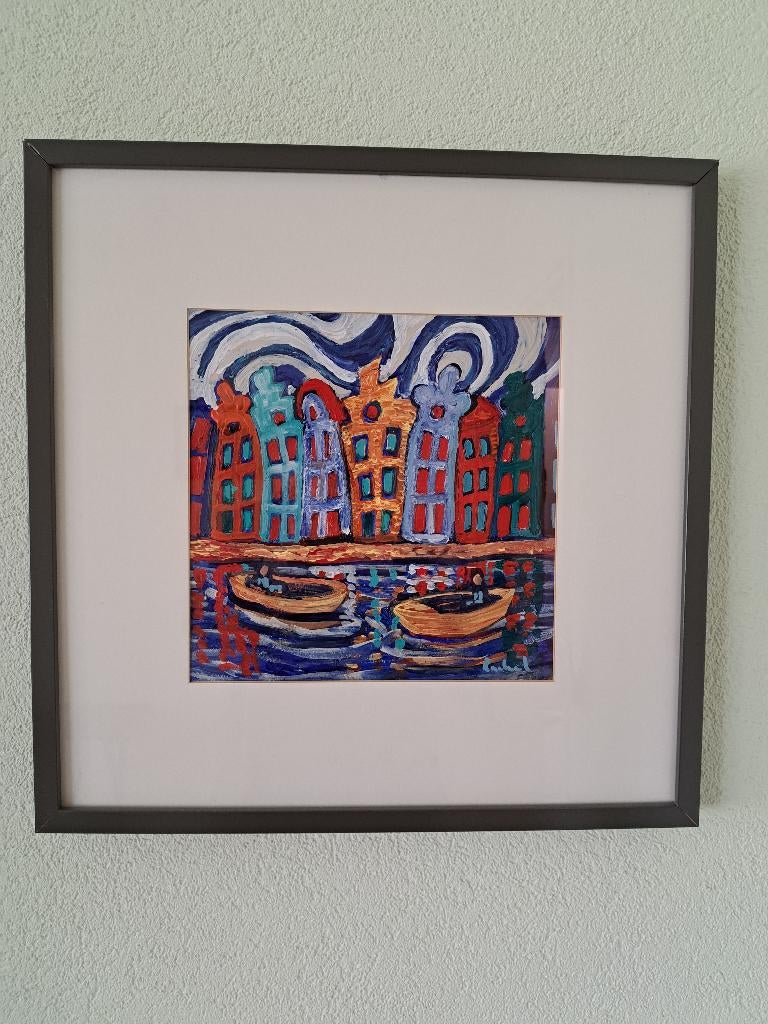 AMSTERDAM  gracht met bootjes, Ophalen of Verzenden