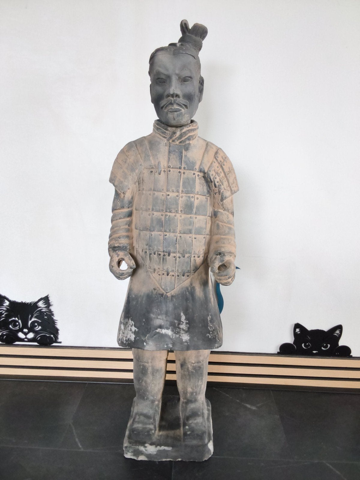 Terracotta Leger Beeld - 104 cm hoog, Ophalen, Steen/keramiek, Grijs, China