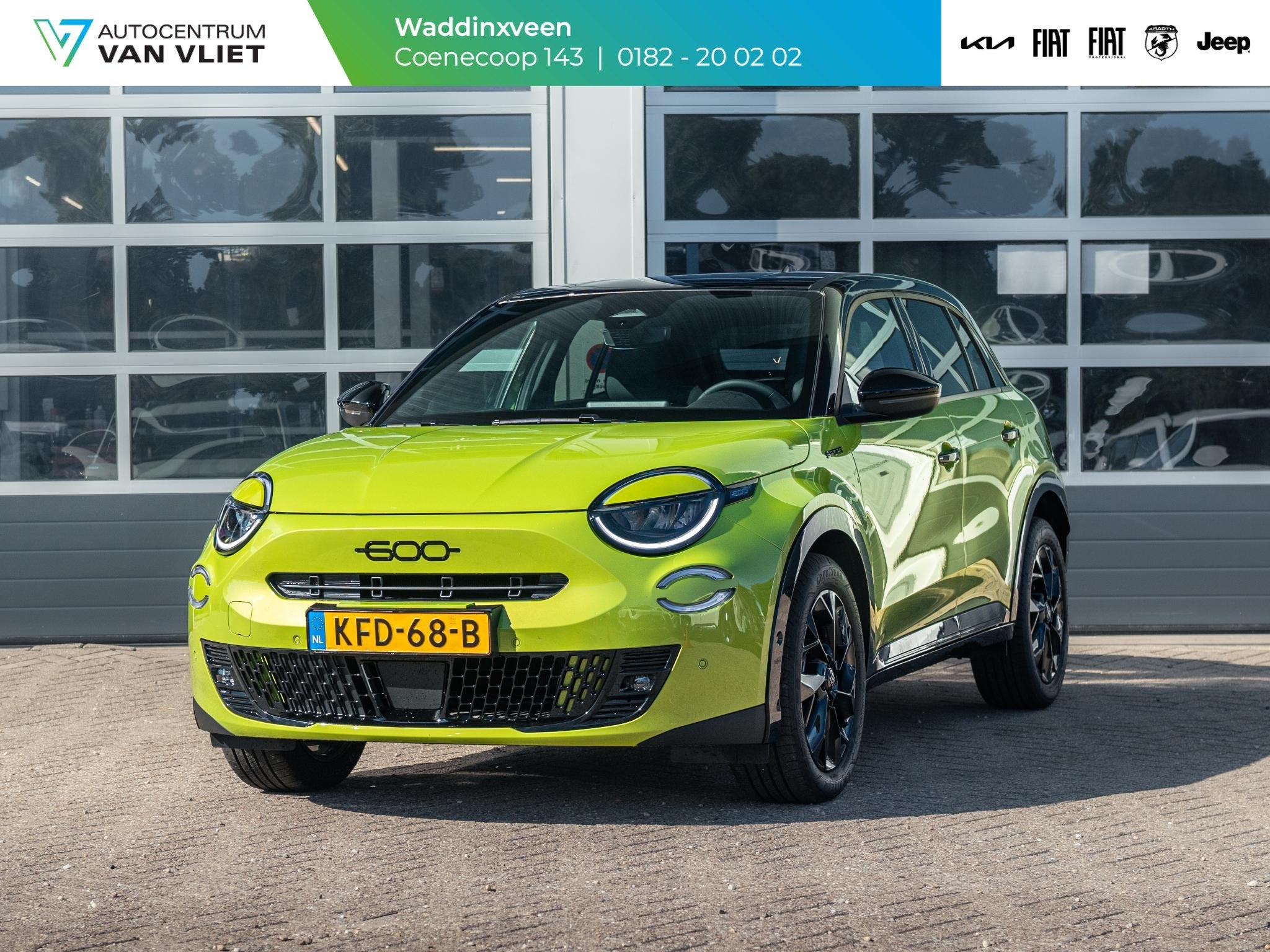 Fiat 600e Sport 54 kWh | Navi | Bicolore l Camera, Auto's, Fiat, 12 maanden, Gebruikt, Zwart, 156 pk