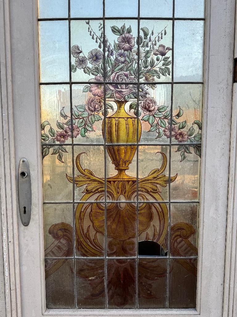 Set 3- delige Barok glas in koper deuren 260x216cm., Ophalen
