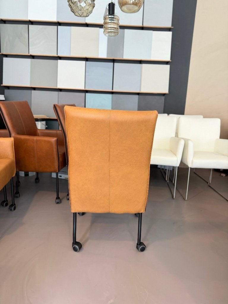 6 x Freek XL leren eetkamerstoel Cognac | Woonloods Dongen, Ophalen, Bruin, Nieuw, Leer