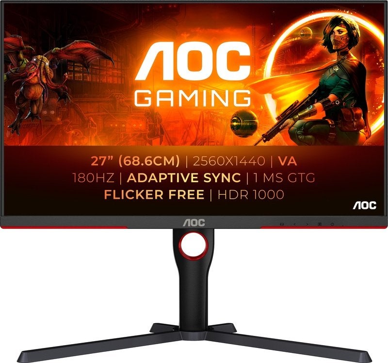 AOC Q27G3XMN 27 inch Gaming Monitor - MiniLED 1440p 180Hz, Computers en Software, Monitoren, K&N Elektronica, Refurbished, Overige typen
