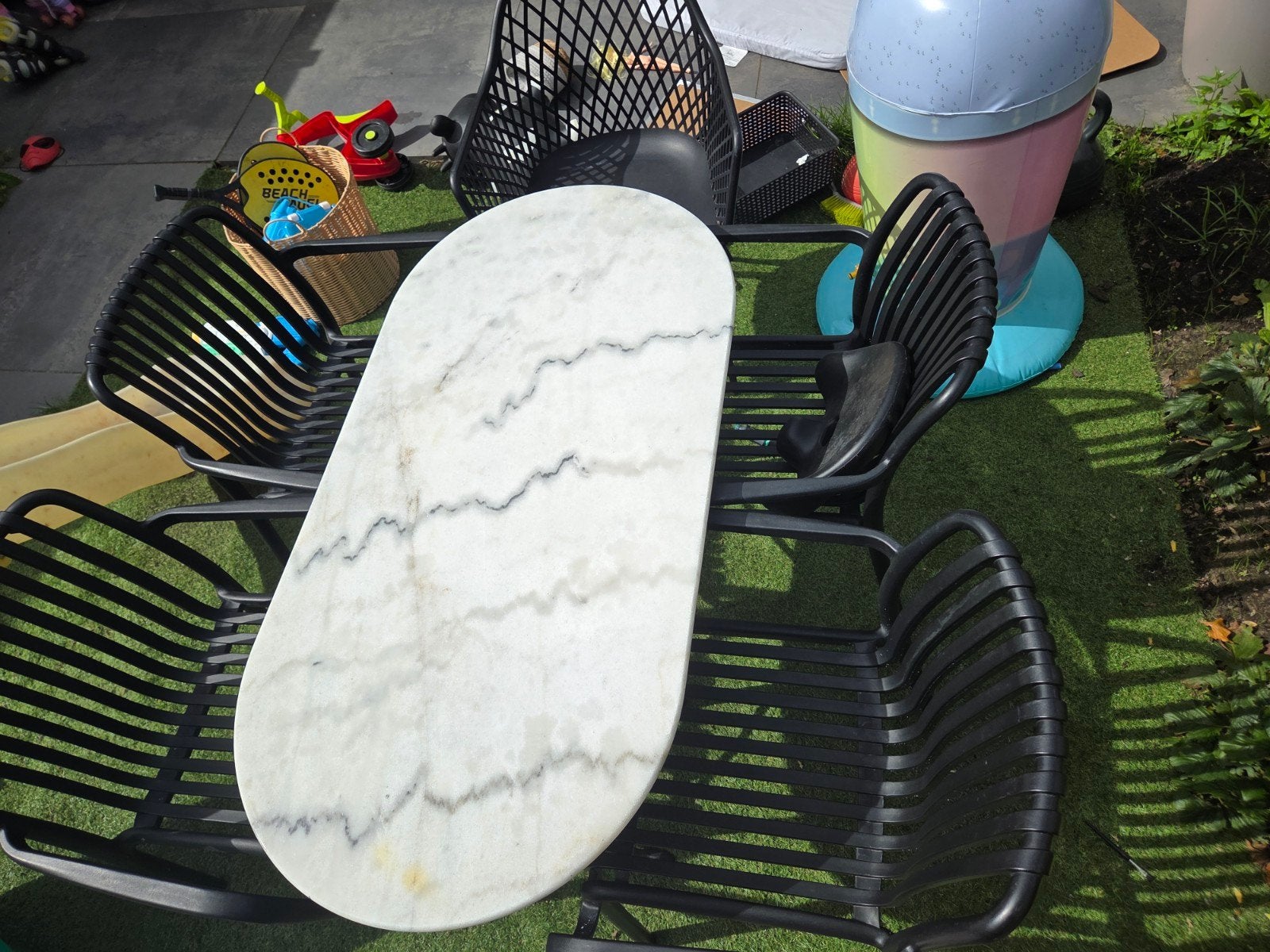 Tuintafel met 4 stoelen - Prima staat, Ophalen, 4 zitplaatsen, Gebruikt, Tuinset