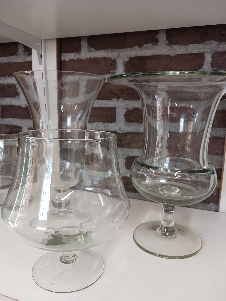 3 st grote vazen, Ophalen, Overige kleuren, Minder dan 50 cm, Glas