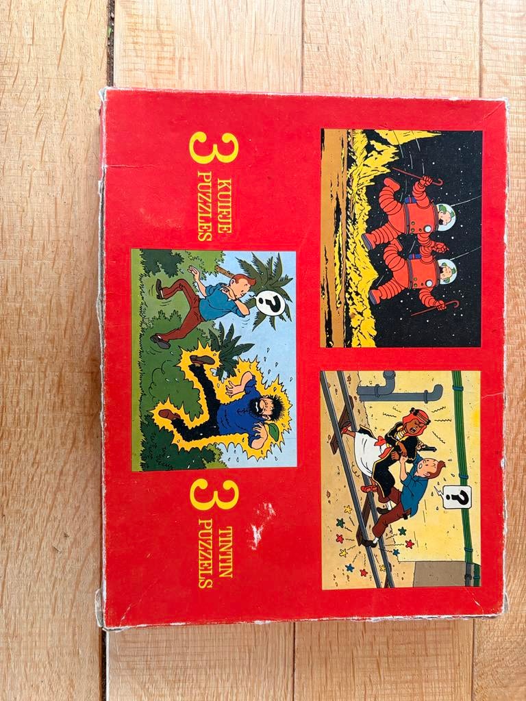 Vintage Kuifje Puzzel - Retro Tintin Puzzel (3 in 1), Ophalen of Verzenden