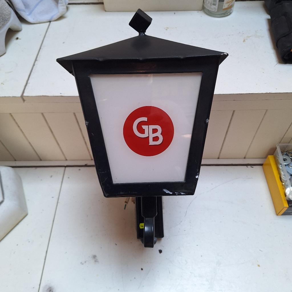 Gulpener bier lantaarn buitenlamp gevelreclame, Ophalen, Gebruikt, Lichtbak of (neon) lamp