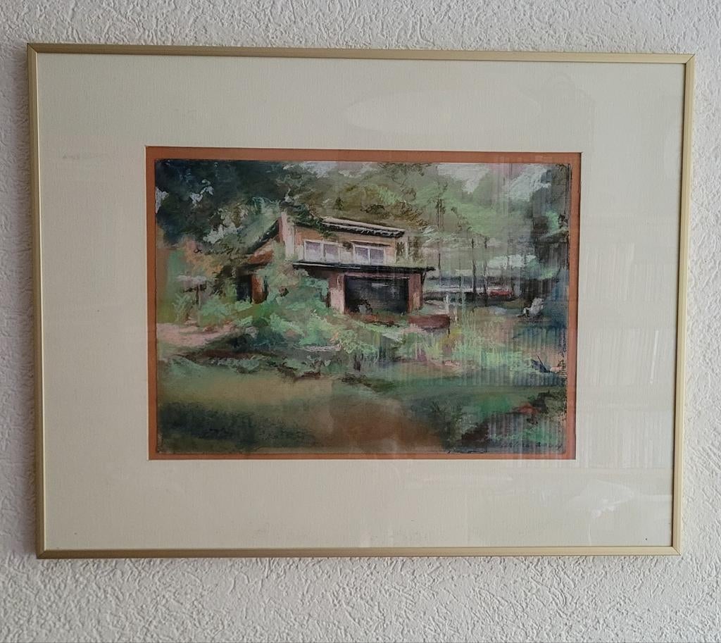 Schilderijenlijst met impressionistisch landschapsschilderij, Antiek en Kunst, Kunst | Schilderijen | Klassiek, Ophalen