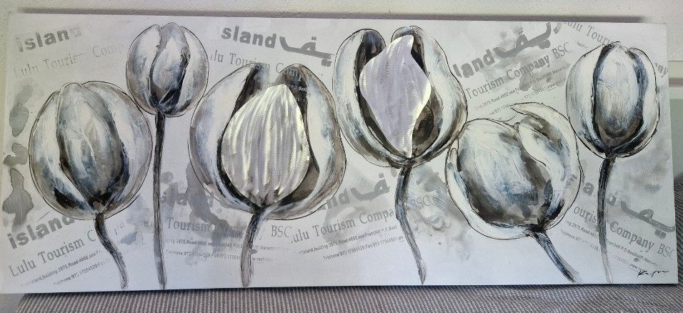 canvas schilderij bloemen, Ophalen, 50 – 75, 125 cm of meer, Zo goed als nieuw
