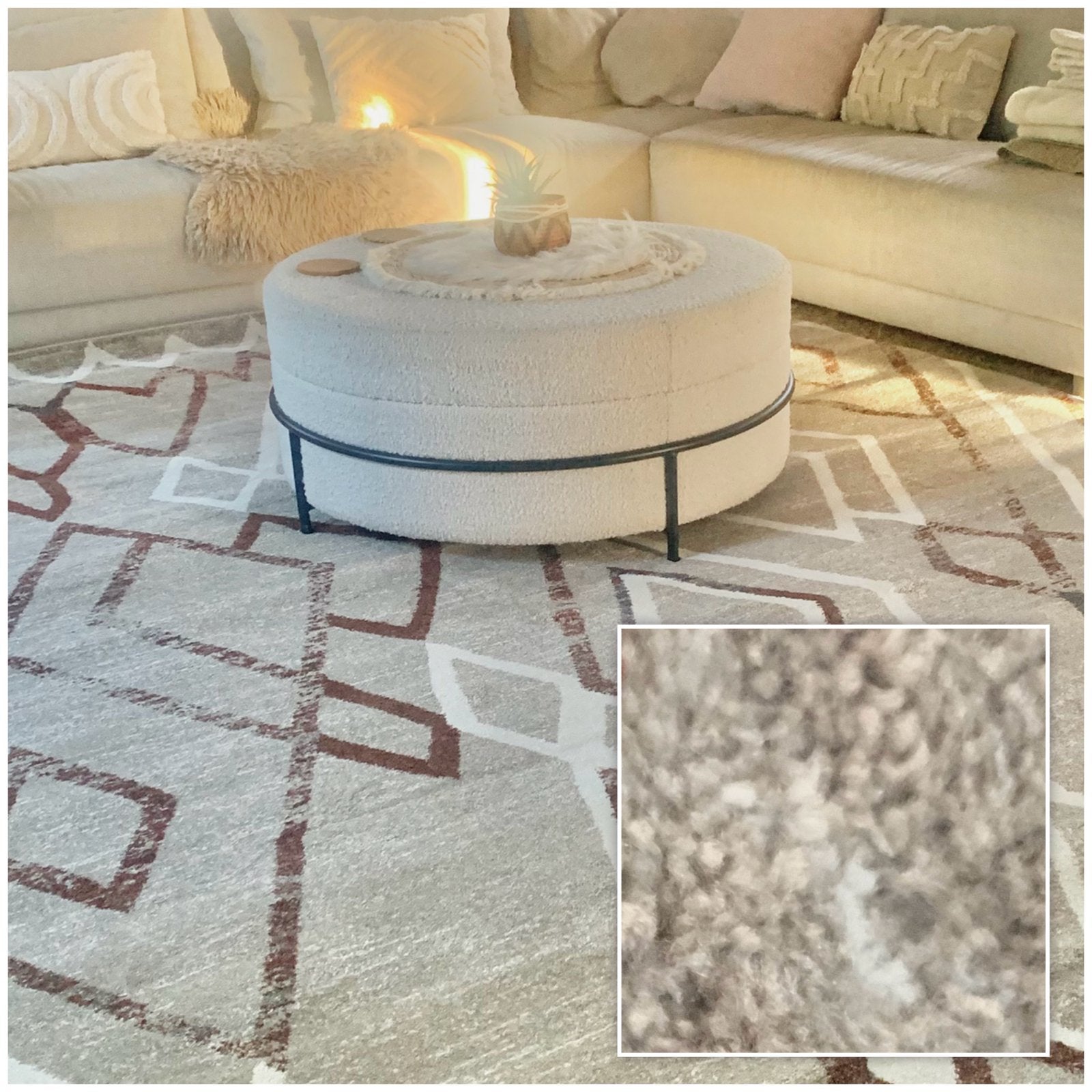 Beige berber xxl - aardse tinten vloerkleed - fotoshoot, Ophalen, 200 cm of meer, Zo goed als nieuw, 200 cm of meer