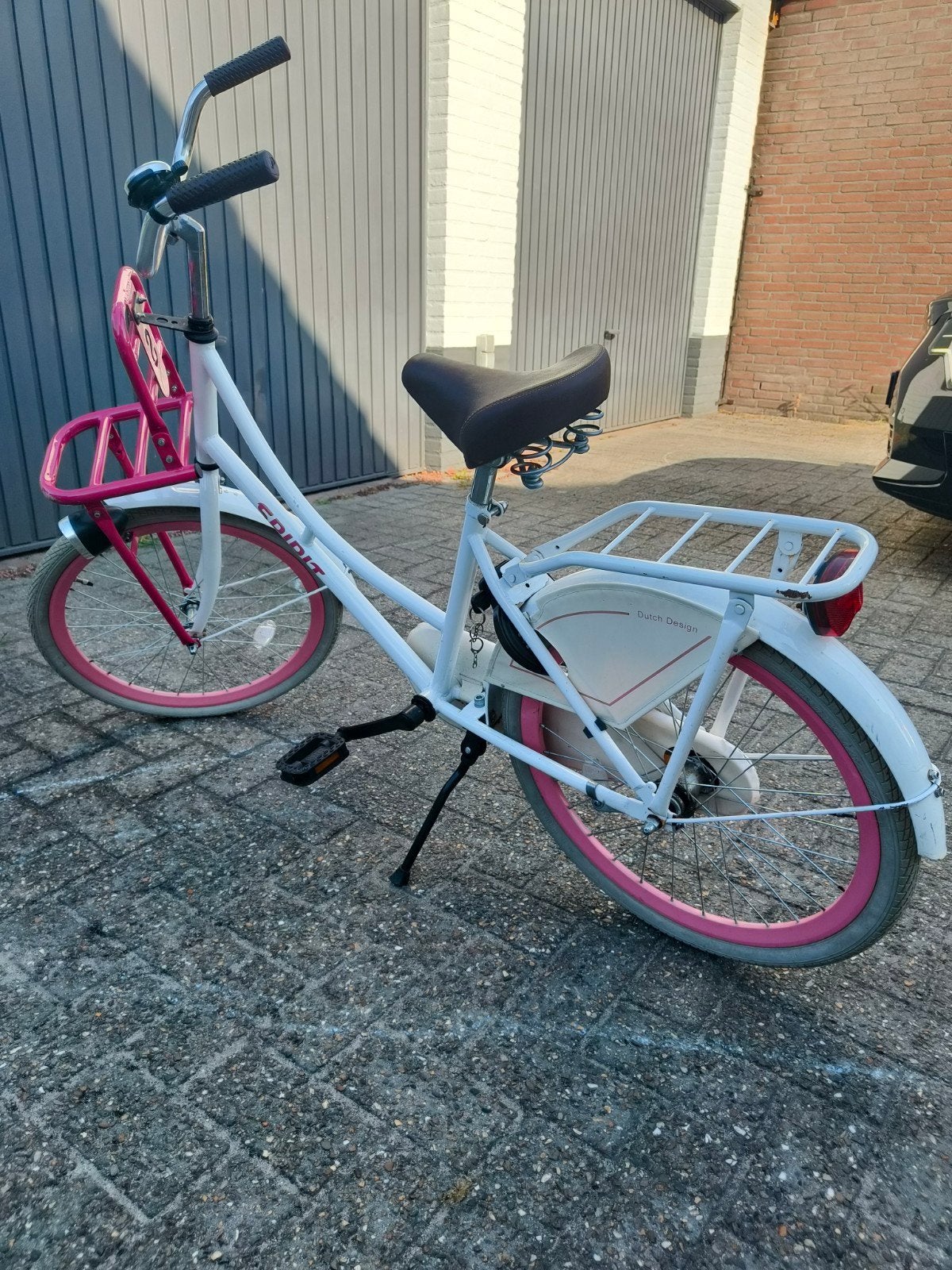 Spirit kinderfiets wit/roze met gebruikssporen, Fietsen en Brommers, Ophalen, Gebruikt, Spirit, Terugtraprem