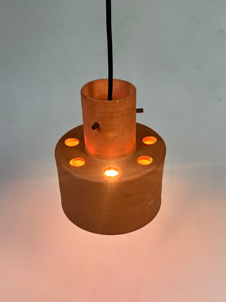Vintage hanglamp, Artiforte Nederland, Terracotta, 50's, Gebruikt, Onbekend, Artiforte, Onbekend