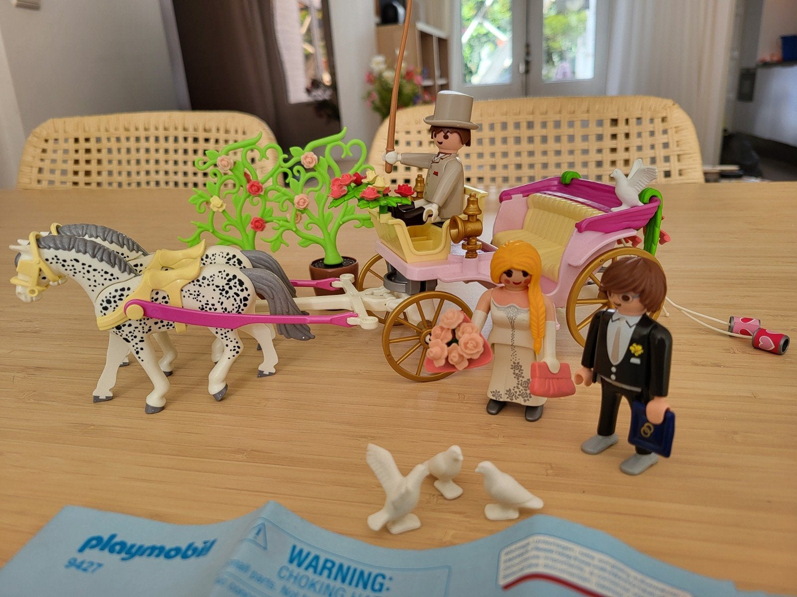 playmobil 9427 koets bruidspaar trouwerij paarden, Overige typen, Ophalen of Verzenden, Zo goed als nieuw, Overige series