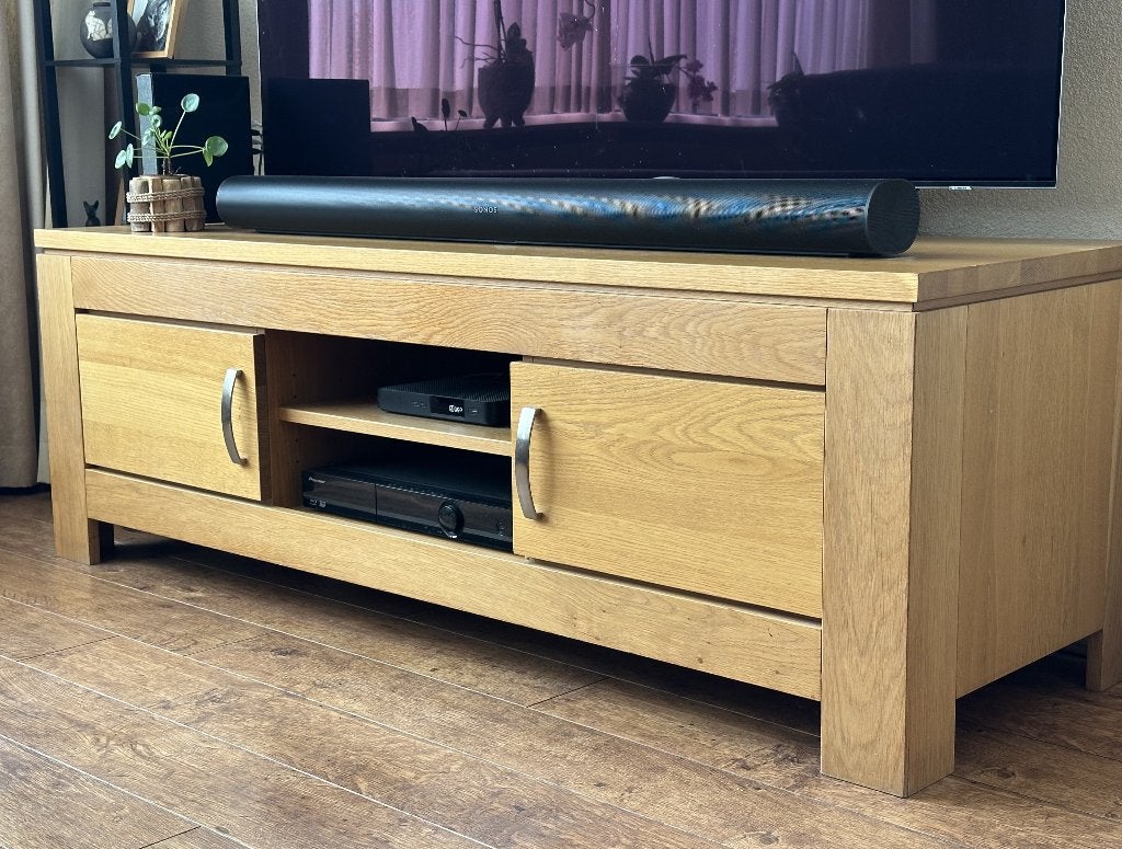 TV meubel blank eiken, Huis en Inrichting, Ophalen, Gebruikt, Modern, landelijk, 150 tot 200 cm