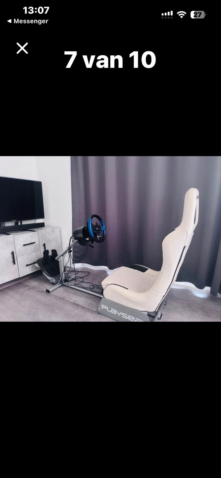 Playseat racestoel met racestuur en pedalen, Spelcomputers en Games, Spelcomputers | Overige Accessoires, Racestoel, Ophalen of Verzenden