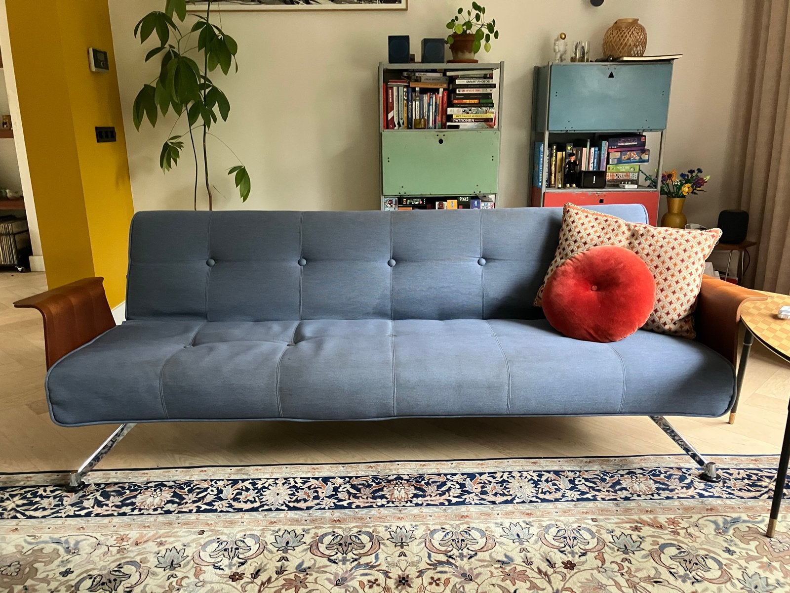Innovation Living slaapbank + 2 fauteuils, loungefunctie, Ophalen, Gebruikt, Driepersoons, 75 tot 100 cm