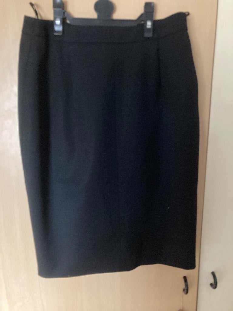 strakke zwarte wollen kokerrok met achterrits mt 38 st.emile, Kleding | Dames, Maat 38/40 (M), Zwart, St.emile, Ophalen of Verzenden