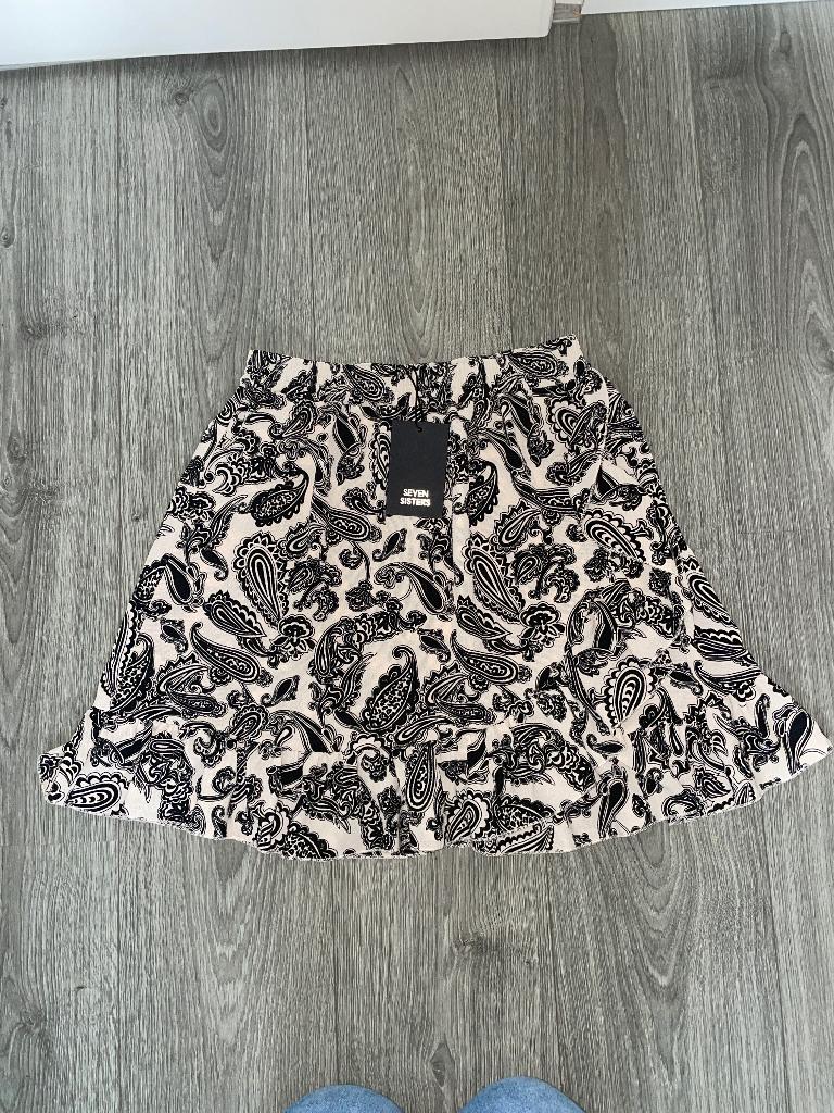 Seven sisters dames beige boho paisley print rok mt M, Maat 38/40 (M), Seven Sisters, Beige, Ophalen of Verzenden