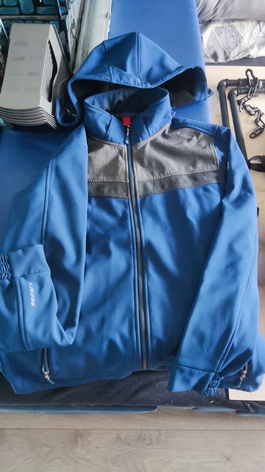 Kjelvik Jas Maat L - Blauw/Grijs Softshell, Ophalen, Maat 52/54 (L), Blauw, Kjelvik